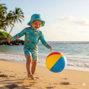 conjunto de praia estampa dinossauro protecao solar uv 50