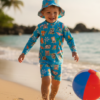 conjunto de praia para menino com proteção solar fator uv50