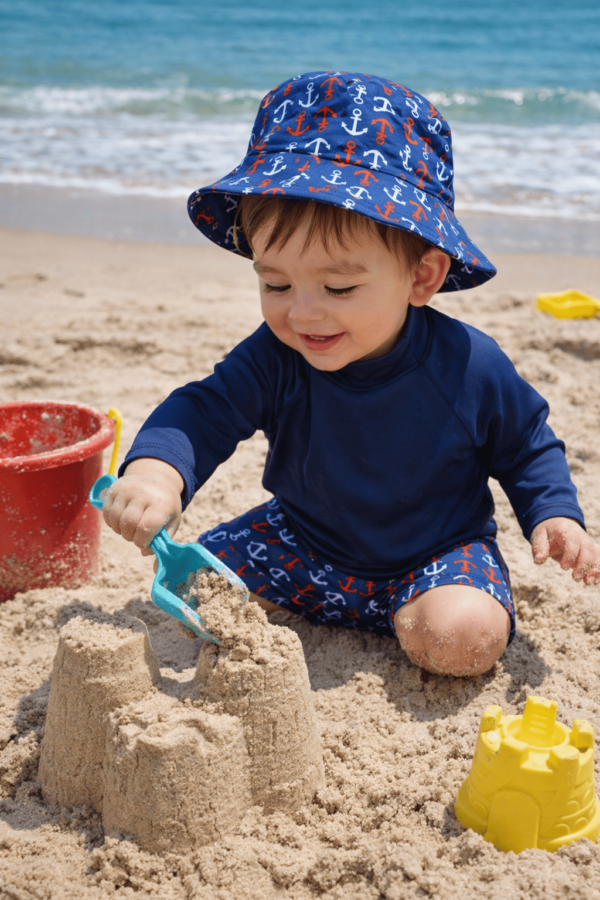 conjunto moda praia infantil 03 peças menino com estampa de ancoras (2)