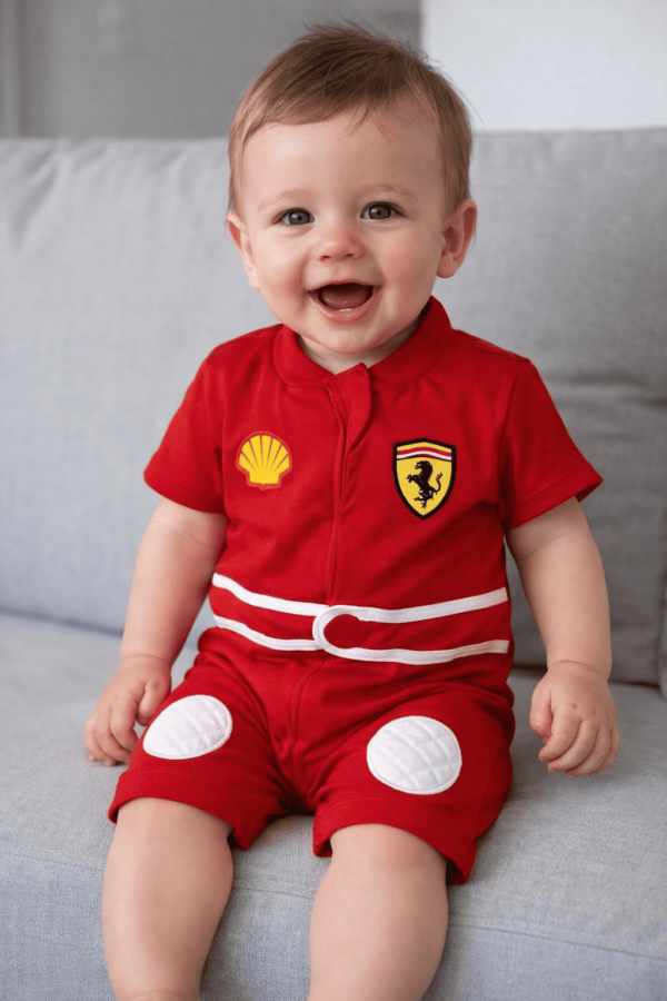 macacão curto ferrari para bebe fantasia velocidade (1)