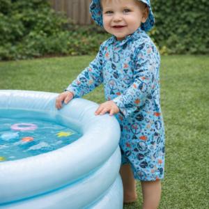 macacão de praia com proteção solar para bebe menino