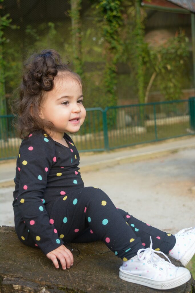 conjunto de algodão para bebe e crianças meninas de poá colorido - roupa para o dia a dia