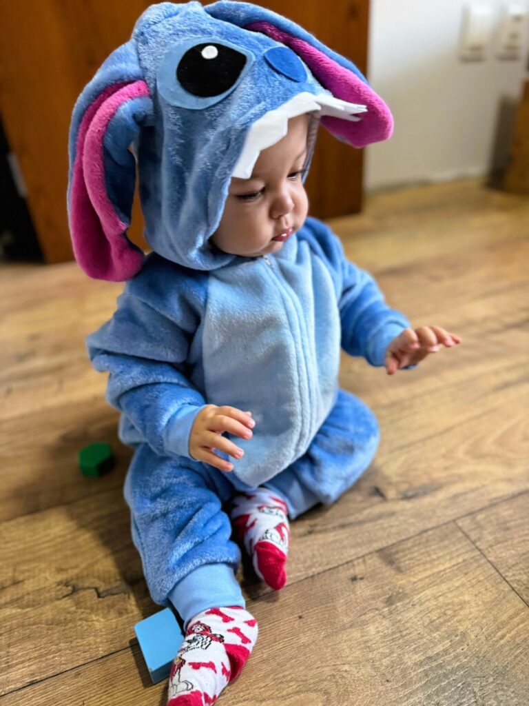 Macacao Stitch Peluciado em Fleece Fantasia e Pijama Kigurumi Pingion