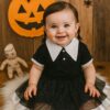 vestido para bebe de halloween wandinha