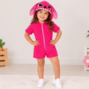fantasia stitch cor de rosa angel infantil