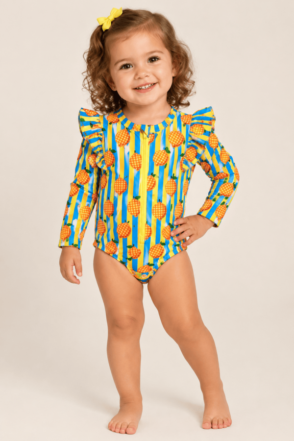 maio infantil com protecao solar uv50 estampa de limao siciliano