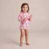 roupa de praia para meninas com estampa de melancia e protecao solar uv50